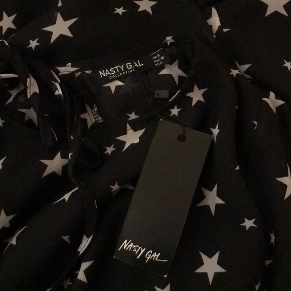 NWT Nasty Gal Walk of Fame sheer star print dress - - Picture 6 of 11